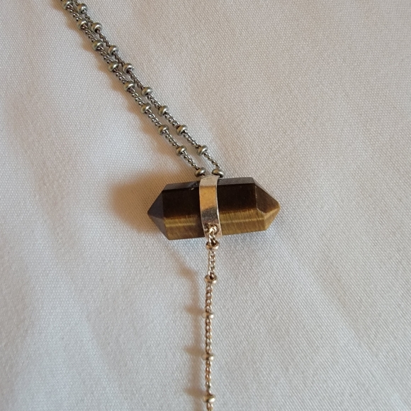 Tiger's Eye Point Pendant Necklace - Picture 3 of 4